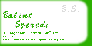 balint szeredi business card